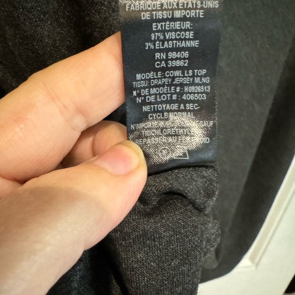 Theory size L NWOT grey draped neckline jersey top - Picture 5 of 6